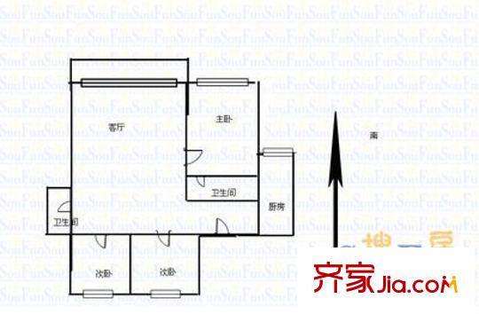 濠景阁 3室 户型图