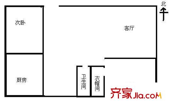 山水文园四期户型图户型图 2室1厅1卫1厨