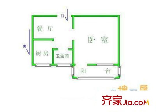 阜北小區(qū)戶型圖戶型圖 1室1廳1衛(wèi)1廚