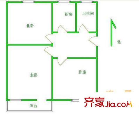 阜北小區(qū)戶型圖戶型圖 3室1廳1衛(wèi)1廚