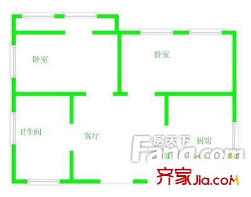 百萬(wàn)莊中里戶型圖戶型圖 2室1廳1衛(wèi)1廚
