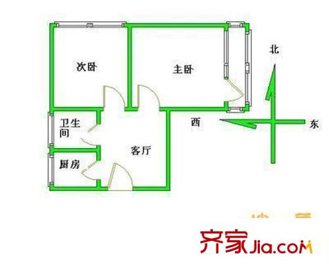 阜北小區(qū)戶型圖戶型圖 2室1廳1衛(wèi)1廚