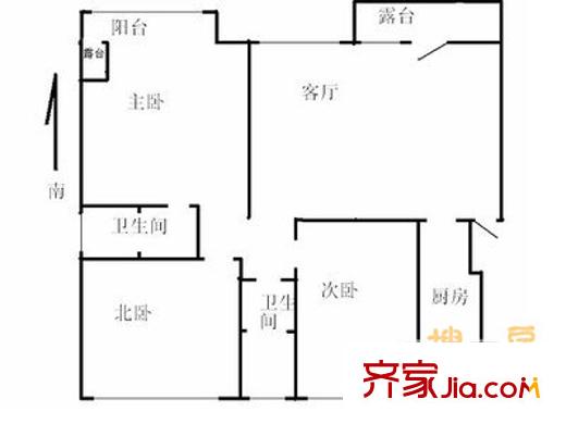 奥竺苑 3室 户型图