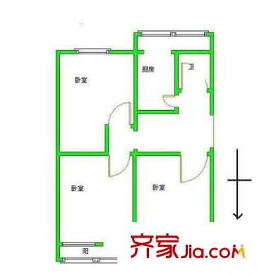 奥竺苑 3室 户型图