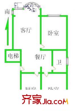 群芳二园 2室 户型图