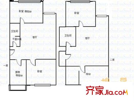 西四环南路 3室 户型图