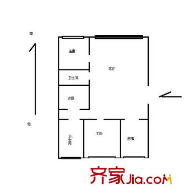 京师园户型图户型图 3室2厅2卫1厨