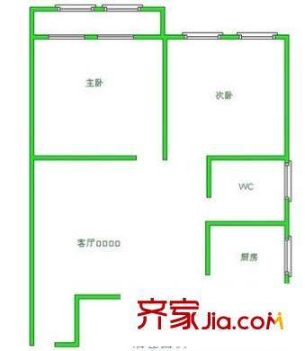 金都苑户型图户型图 2室1厅1卫1厨
