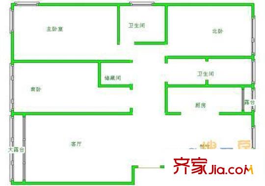泰和宜园 3室1厅 户型图