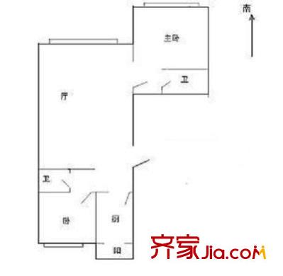 北窑地户型图户型图 2室1厅2卫1厨