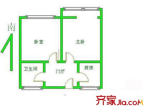 和平街八区户型图户型图 2室1厅1卫1厨