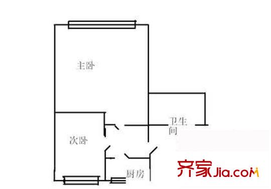 和平街八区户型图户型图 2室1厅1卫1厨
