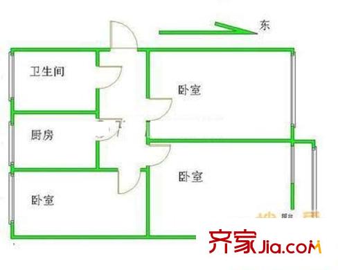 阜北小區(qū)戶型圖戶型圖 3室1廳1衛(wèi)1廚