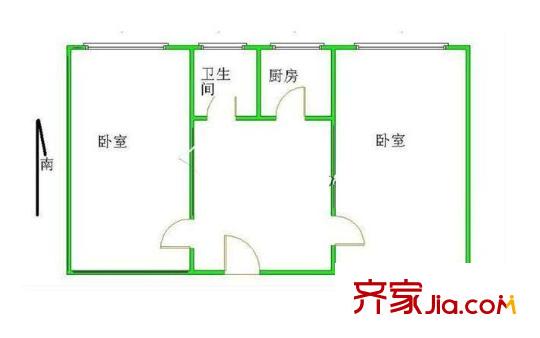 阜北小區(qū)戶型圖戶型圖 2室1廳1衛(wèi)1廚