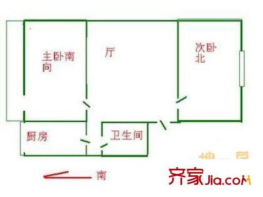 阜北小區(qū) 2室 戶型圖
