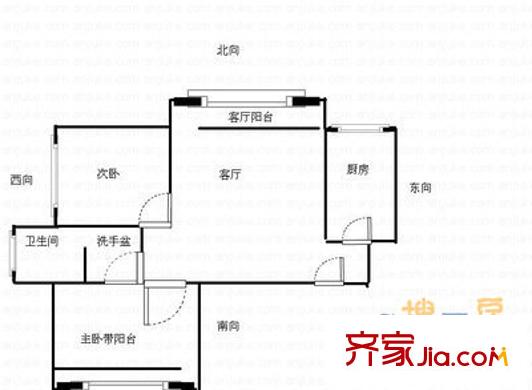 菜園街24號院戶型圖戶型圖 2室1廳1衛(wèi)1廚