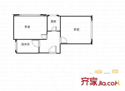 菜園街24號院戶型圖戶型圖 2室1廳1衛(wèi)1廚
