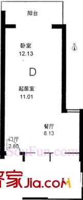 新康园三期户型图户型图 1室2厅1卫1厨