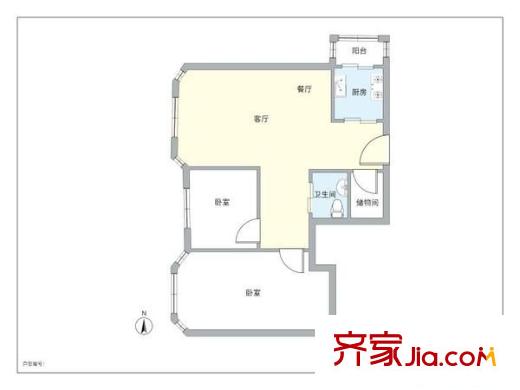 太阳园 2室 户型图