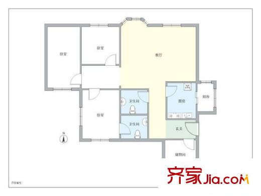 太阳园 3室 户型图