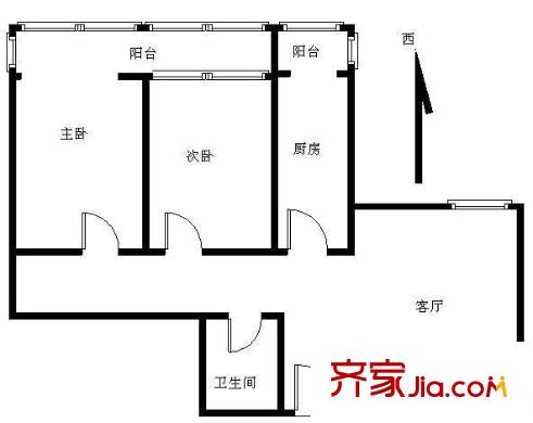 苏州街52号院户型图户型图 2室1厅1卫1厨