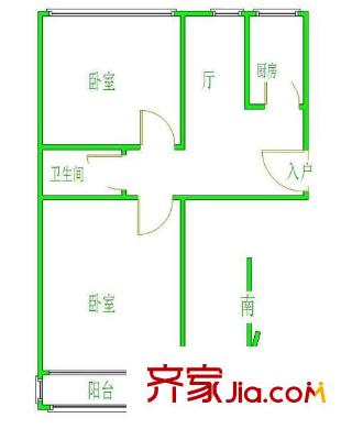 西土城路31号院 2室 户型图