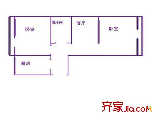 月壇南街37號院 2室 戶型圖