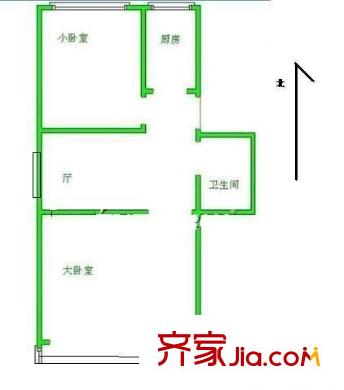 万寿路1号院户型图2室 户型图 2室1厅1卫1厨