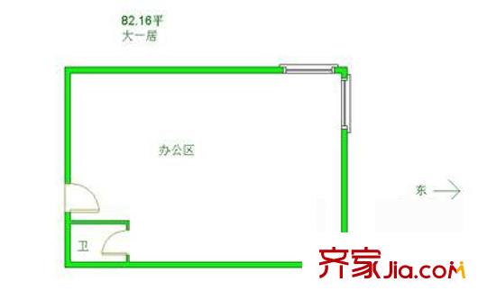 国际创展中心户型图户型图 1室1厅1卫1厨