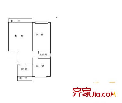 望兴居 2室 户型图