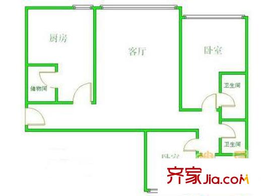 海润国际户型图3室 户型图 3室2厅2卫1厨