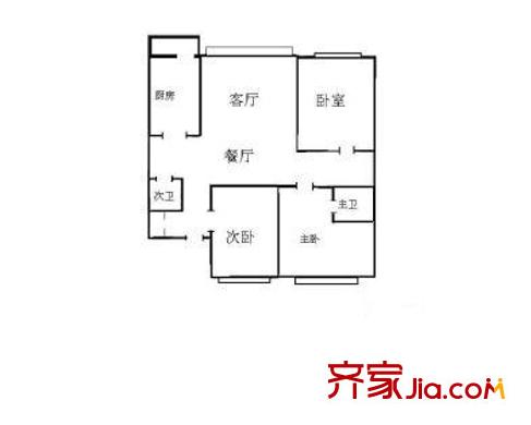 京师园户型图户型图 3室2厅2卫1厨