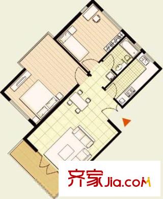 西山美墅馆户型图I户型 2室1厅1卫1厨