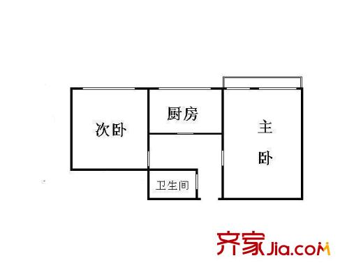 万寿寺北里户型图户型图 2室1厅1卫1厨