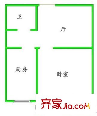 万寿寺北里户型图户型图 1室1厅1卫1厨