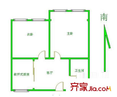 和平街八区户型图户型图 2室1厅1卫1厨