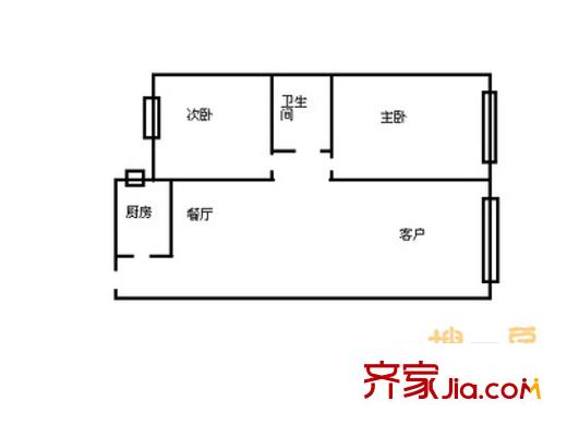 太平橋大街6號(hào)戶型圖戶型圖 2室2廳1衛(wèi)1廚