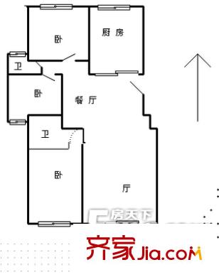 太平橋大街6號戶型圖戶型圖 3室2廳2衛(wèi)1廚
