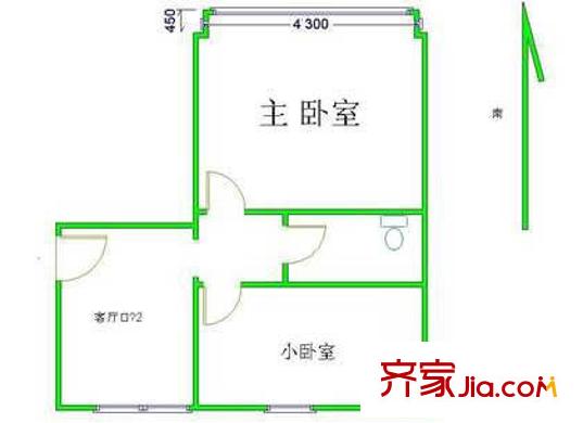 鴨子橋戶型圖戶型圖 2室1廳1衛(wèi)1廚