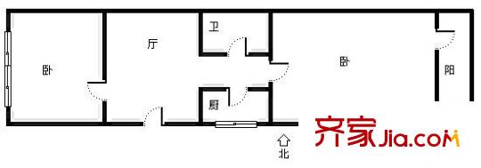 菜園街24號院 2室 戶型圖
