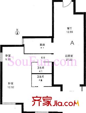 新康园三期户型图户型图 3室2厅2卫1厨