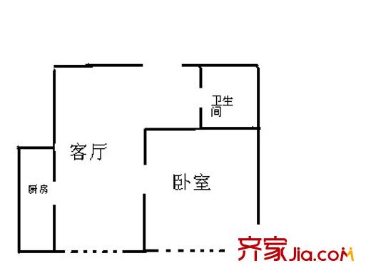 北窑地户型图户型图 1室1厅1卫1厨