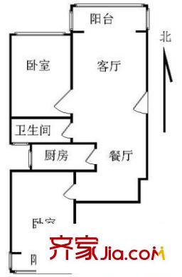 西土城路31号院 2室 户型图