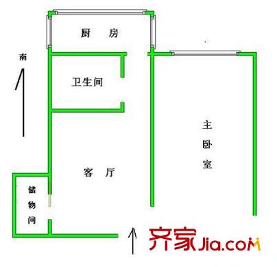 西土城路31号院 1室 户型图