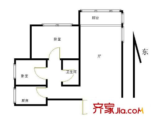 交大东路31号院户型图户型图 2室1厅1卫1厨