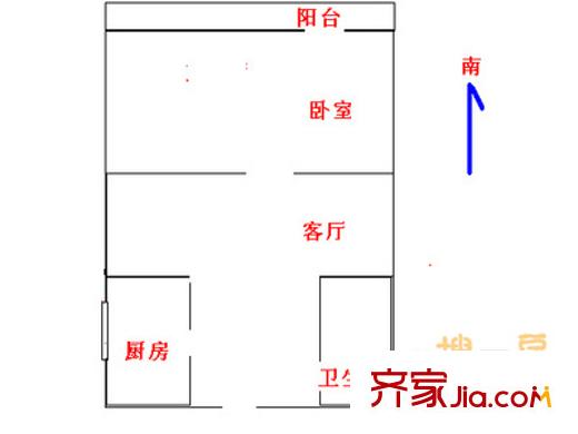紅蓮南里戶型圖1室 戶型圖 1室1廳1衛(wèi)1廚