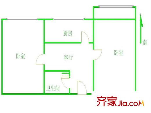 紅蓮南里戶型圖戶型圖 2室1廳1衛(wèi)