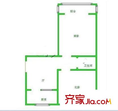 德外大街12號院戶型圖戶型圖 2室1廳1衛(wèi)1廚