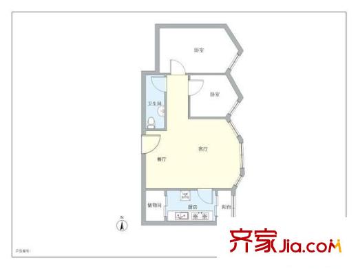 太阳园 2室 户型图