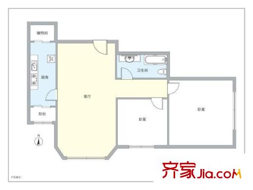 太阳园 2室 户型图